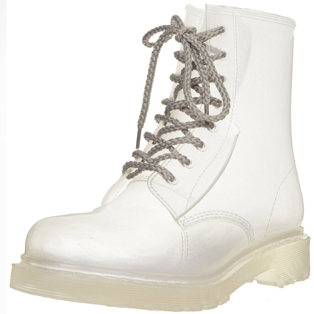 Dirty Laundry "Ratatat" Combat See Through Ankle Boot Clear Lug Sole Size 9